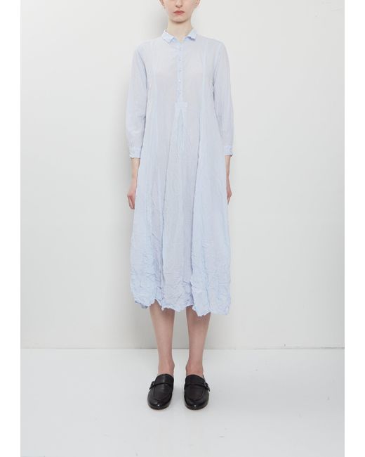 Pas De Calais White Washed Cotton Crinkle Dress