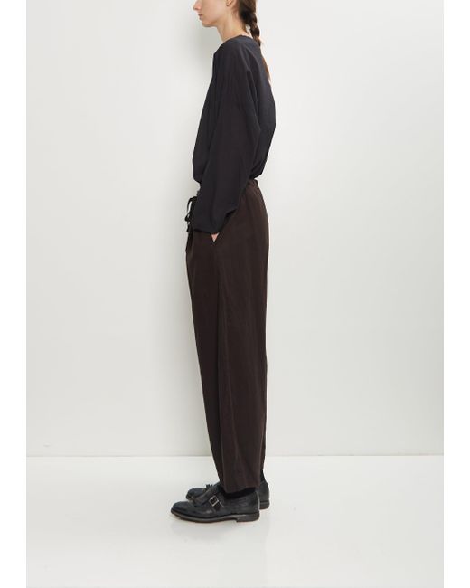 Scha Black Deep Pockets Cotton Wide Leg Pants