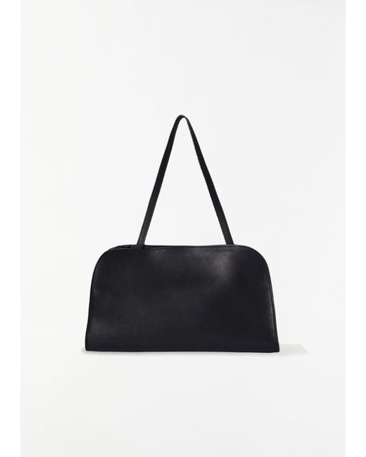 The Row Black Peggy Saddle Leather Clutch