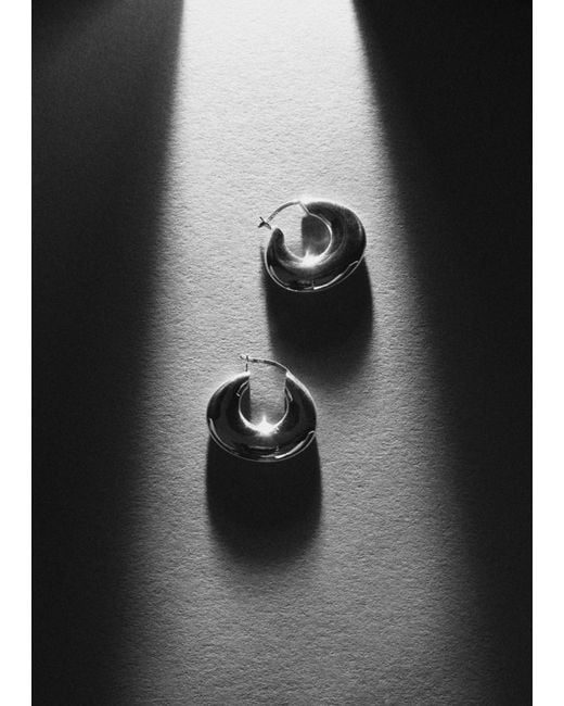 Sophie Buhai Black Discus Silver Hoops