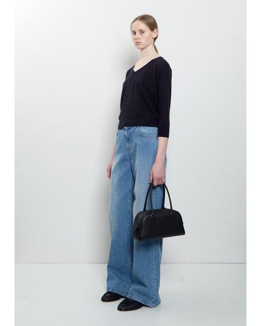 The Row Black E/w India Grained Leather Bag, Small