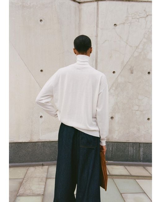 Sofie D'Hoore White Maffei Wool Turtleneck Pullover