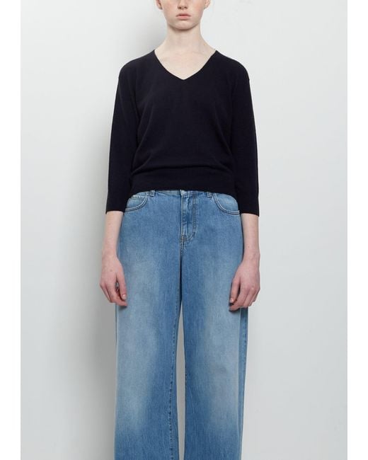 The Row Blue Orchidea Cashmere Top
