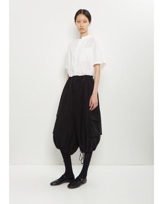 Y's Yohji Yamamoto White Twill Cropped String Pant