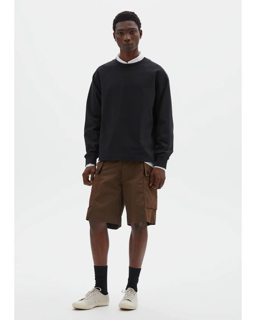 MHL by Margaret Howell Black Mock Neck Cotton T-shirt