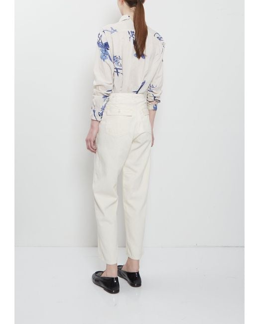 Pas De Calais White Natural Denim Baker Pants