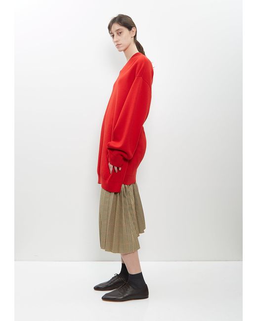 Marie Adam-Leenaerdt Red Wool Sweater Dress