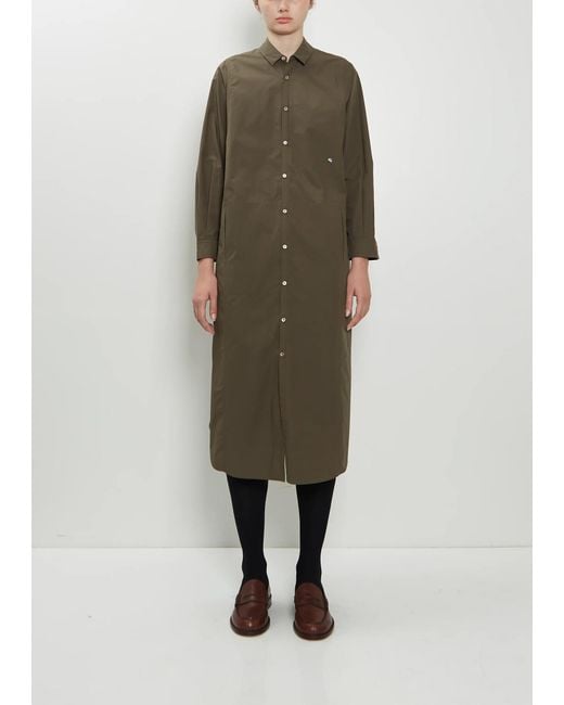 Minä Perhonen Green Breathing Cotton Shirt Dress