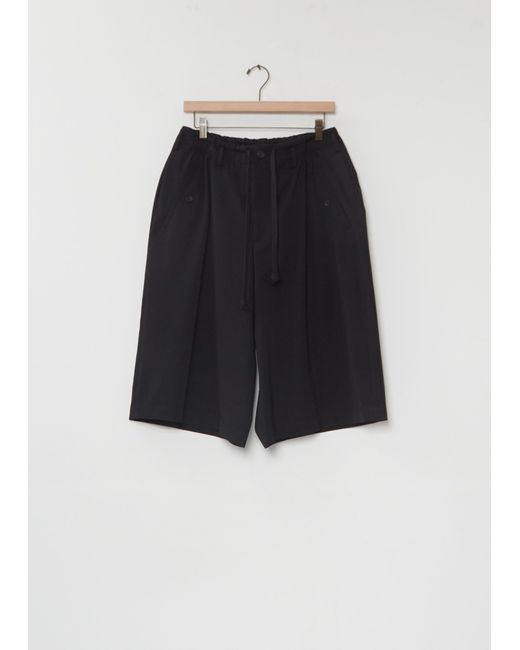 Yohji Yamamoto Black Wool Gather Short Pants