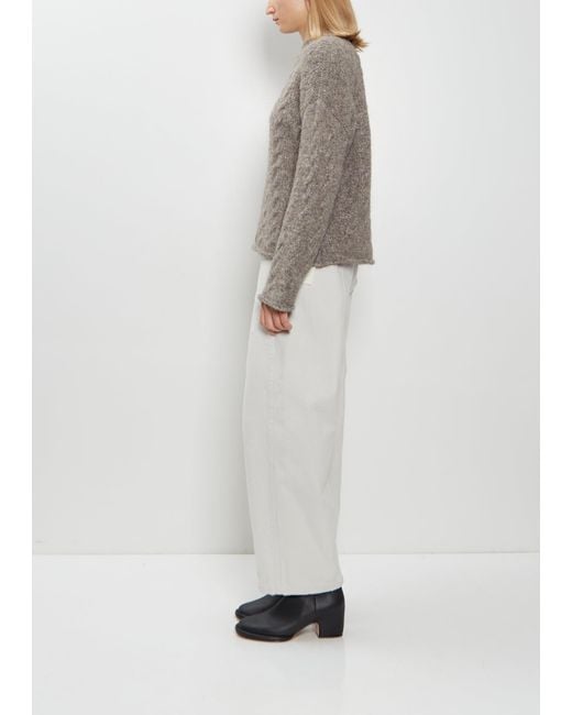 Lauren Manoogian Gray Alpaca Wool Cable Crewneck Sweater