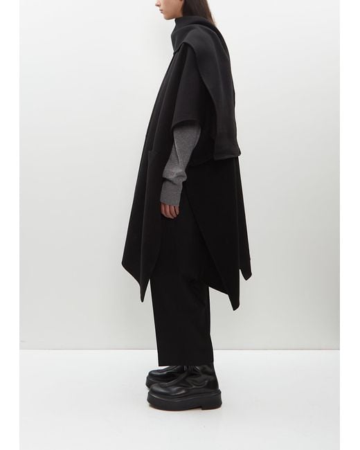 Totême Black Wool Double Scarf Coat