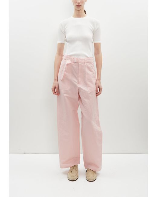 Auralee Pink High Density Finx Linen Weather Pants