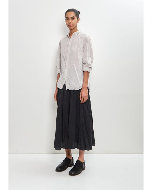 Pas De Calais White French Linen Box Pleat Skirt