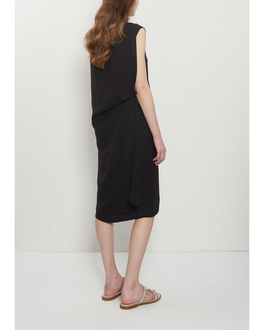 Dusan White Drape Back Silk Dress