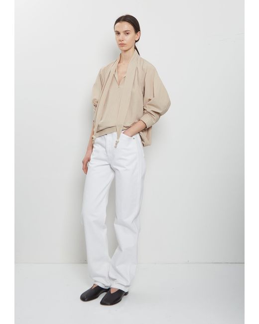 Lemaire White Five Pockets Cotton Twisted Pants