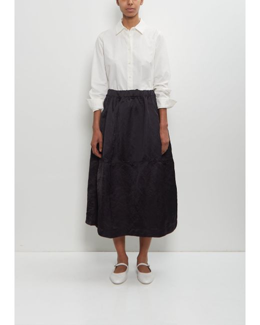 Casey Casey White Linen Blend Satin Puffy Skirt