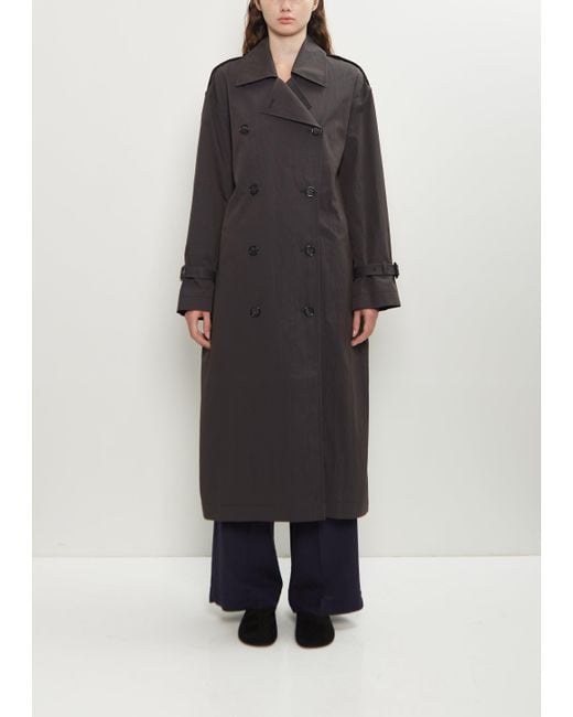 Totême  Black Crisp Cotton Summer Trench