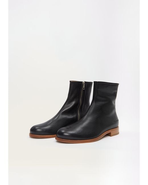 Common Projects Black Leather Zipper Boot