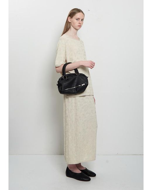 Guidi Black Shoulder Leather Bag, Small