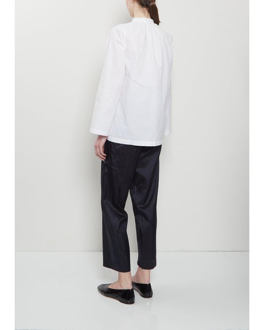 Dosa White Silk Habutai Pajama Pants