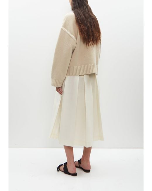 Totême  Natural Wool Cashmere Embroidered Sweater