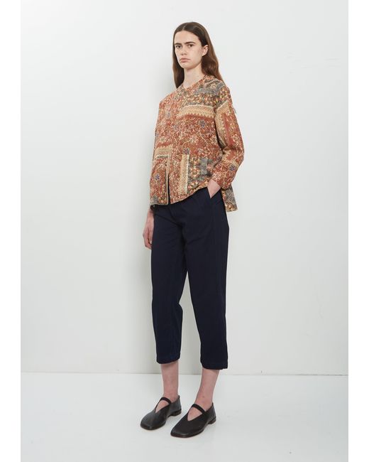 Visvim Blue Pleated Cropped Cotton Chino