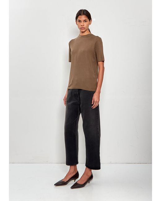The Row Blue Ozzi Silk Jersey Top