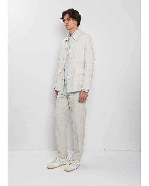 Dries Van Noten White Braxton Cotton Linen Jacket