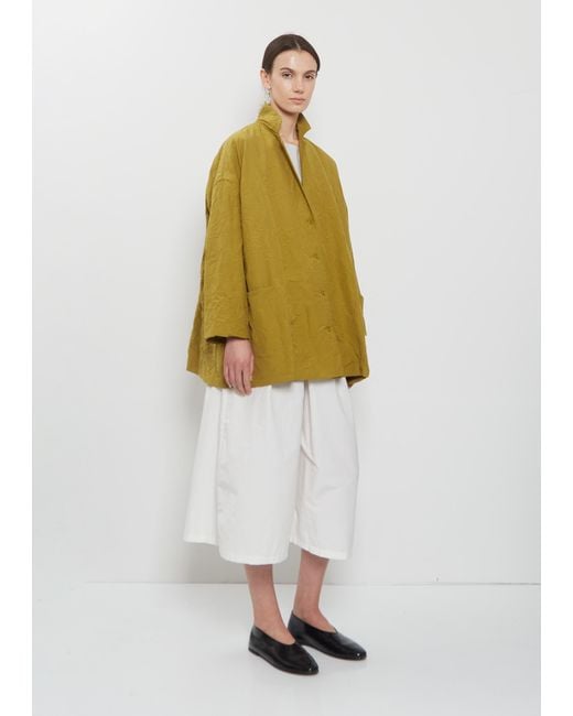 Apuntob Yellow Oversize Crinkled Cotton Jacket