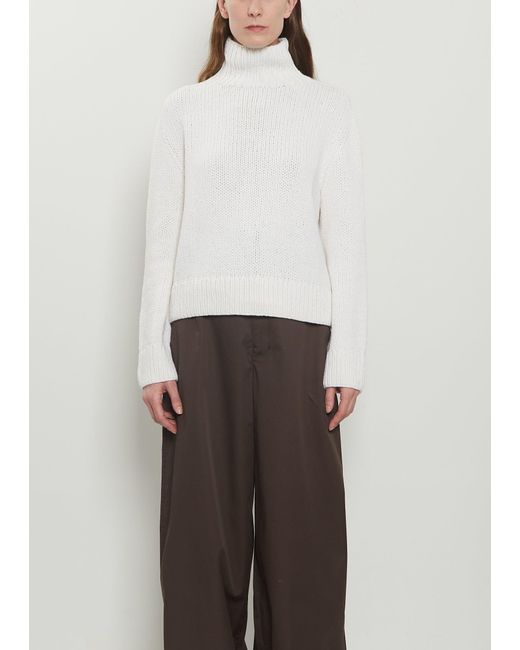 Wommelsdorff White Paige Cashmere Turtleneck Sweater