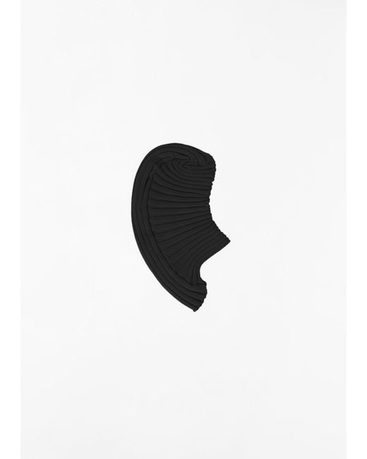 Issey Miyake Black Knit Asymmetrical Hat