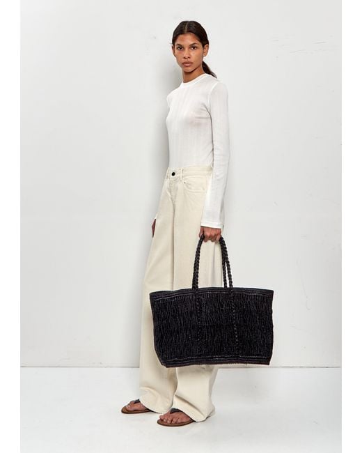 The Row Black Georgica Raffia Tote