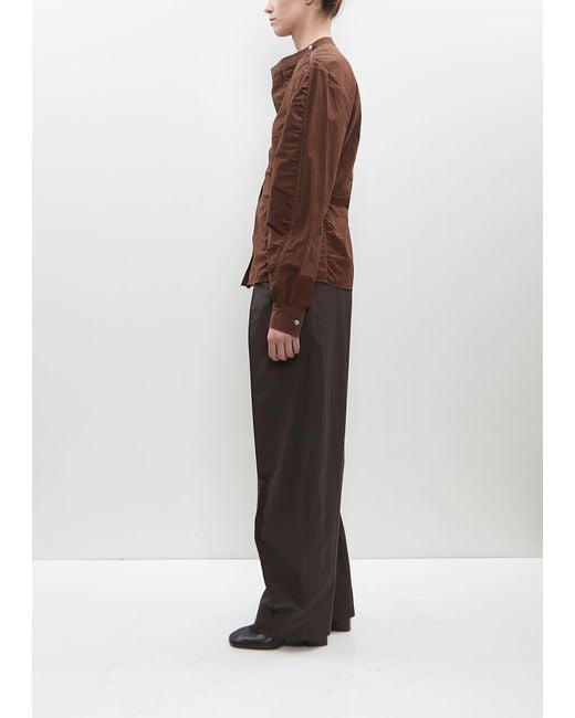 Lemaire Brown Asymmetrical Fitted Top