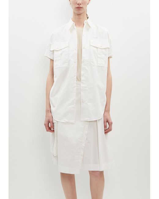Dries Van Noten White Ciaras Cotton Gabardine Shirt