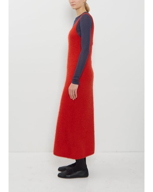 Auralee Red Alpaca Knit Dress