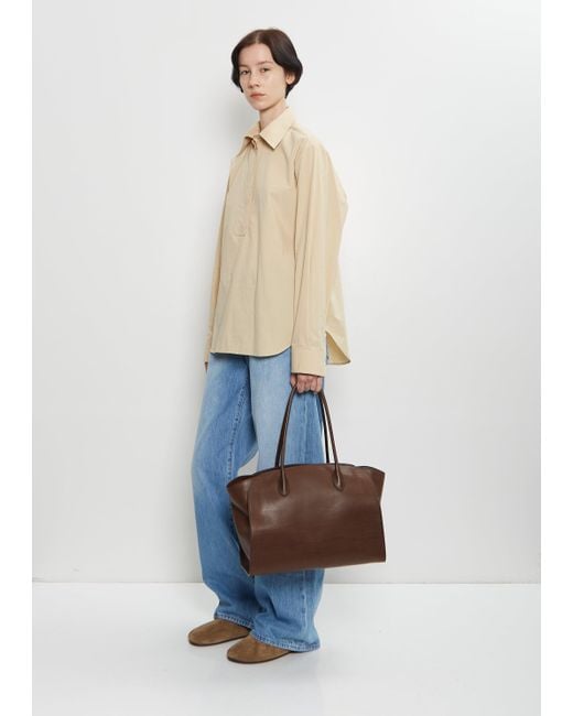The Row Brown Marlo 14 Saddle Leather Bag