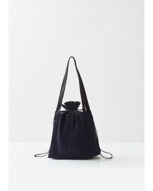Pleats Please Issey Miyake Blue Large Square Pleats Bag
