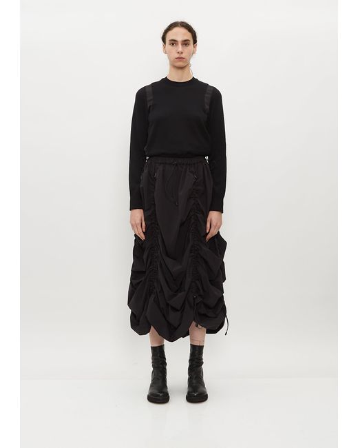 Junya Watanabe Black Nylon Poly Drawcord Skirt