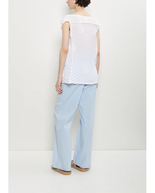 Issey Miyake White Washi Paper Wide Leg Pants