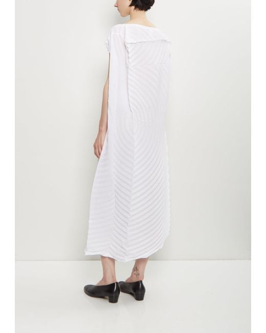 Issey Miyake White Paper Bag Pleats Dress