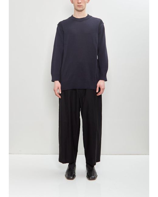 Yohji Yamamoto Blue Back Panel Ls Sweater