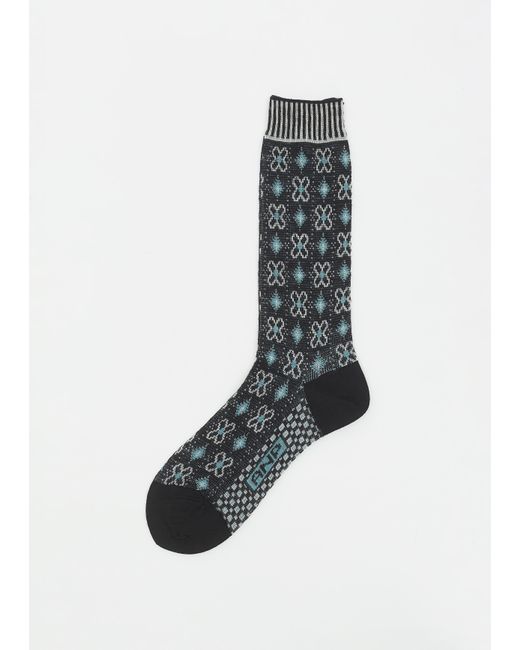 Antipast Black Flower Grid Socks