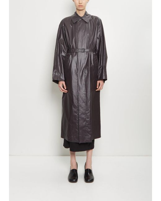 Lemaire Gray Light Belted Cotton Coat