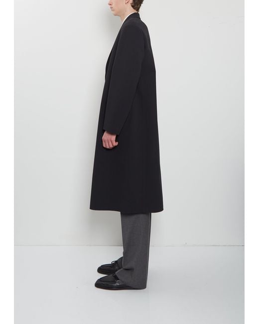 Auralee Blue Structured Wool Hand-sewn Coat
