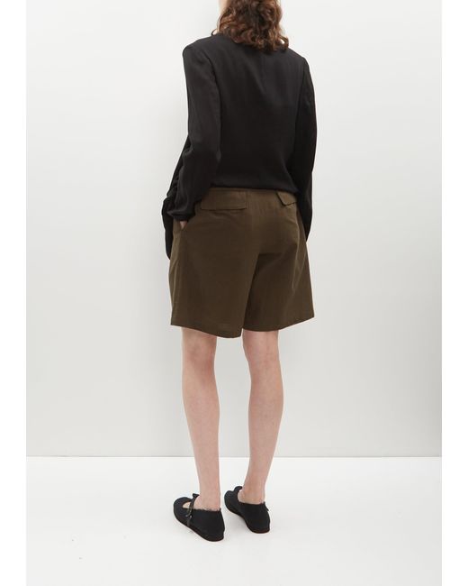 Y's Yohji Yamamoto Black Gurka Cotton-flax Shorts