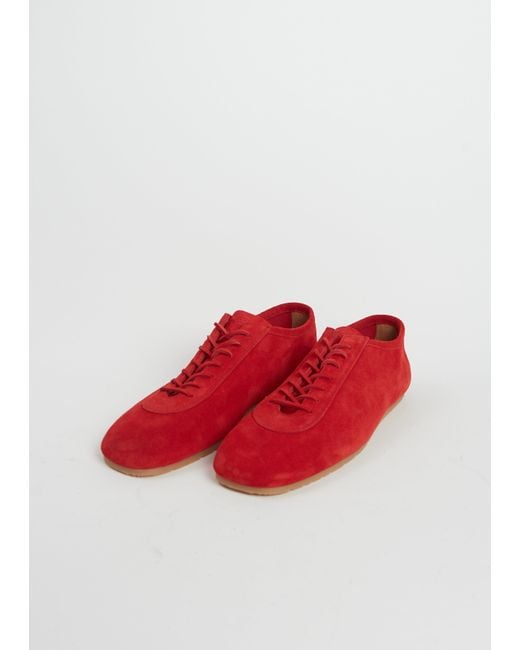 Dries Van Noten Red Suede Trainer