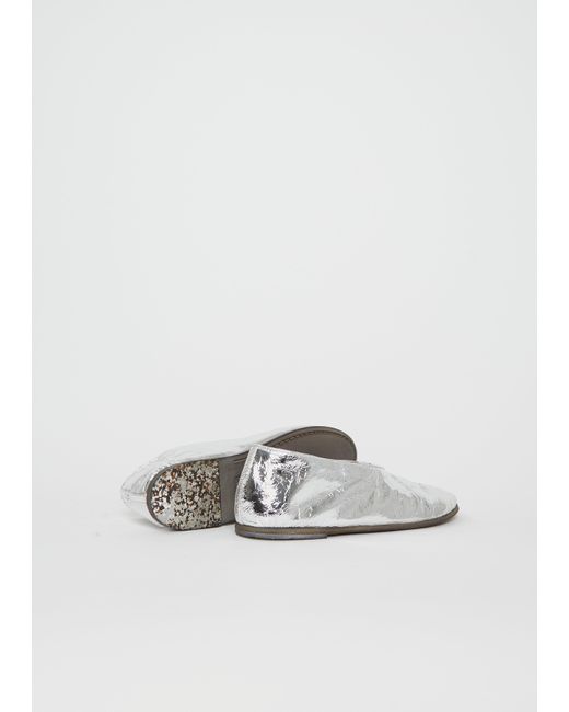 Marsèll White Coltellaccio Foil Ballerina Flats