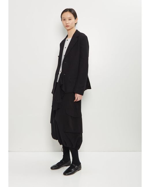 Y's Yohji Yamamoto Black Wool Drape Jacket