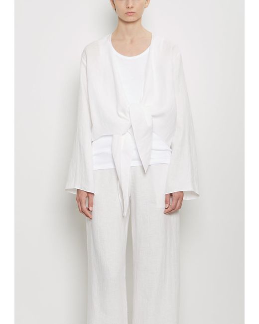 Comoli White Canapa Wrap Jacket