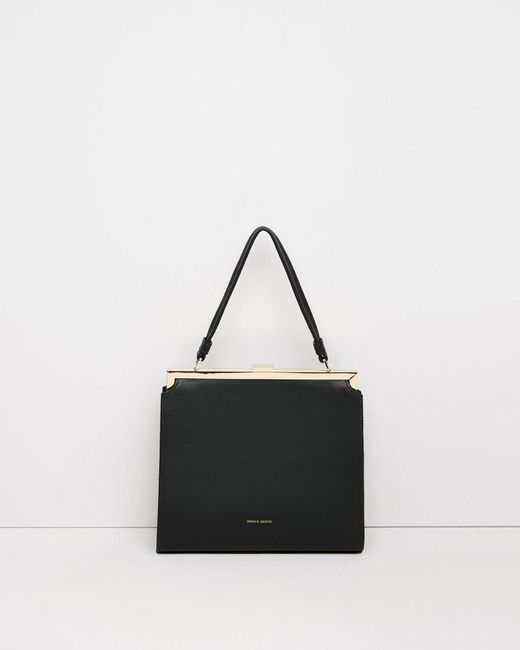 Mansur Gavriel Black Elegant Leather Top-Handle Bag